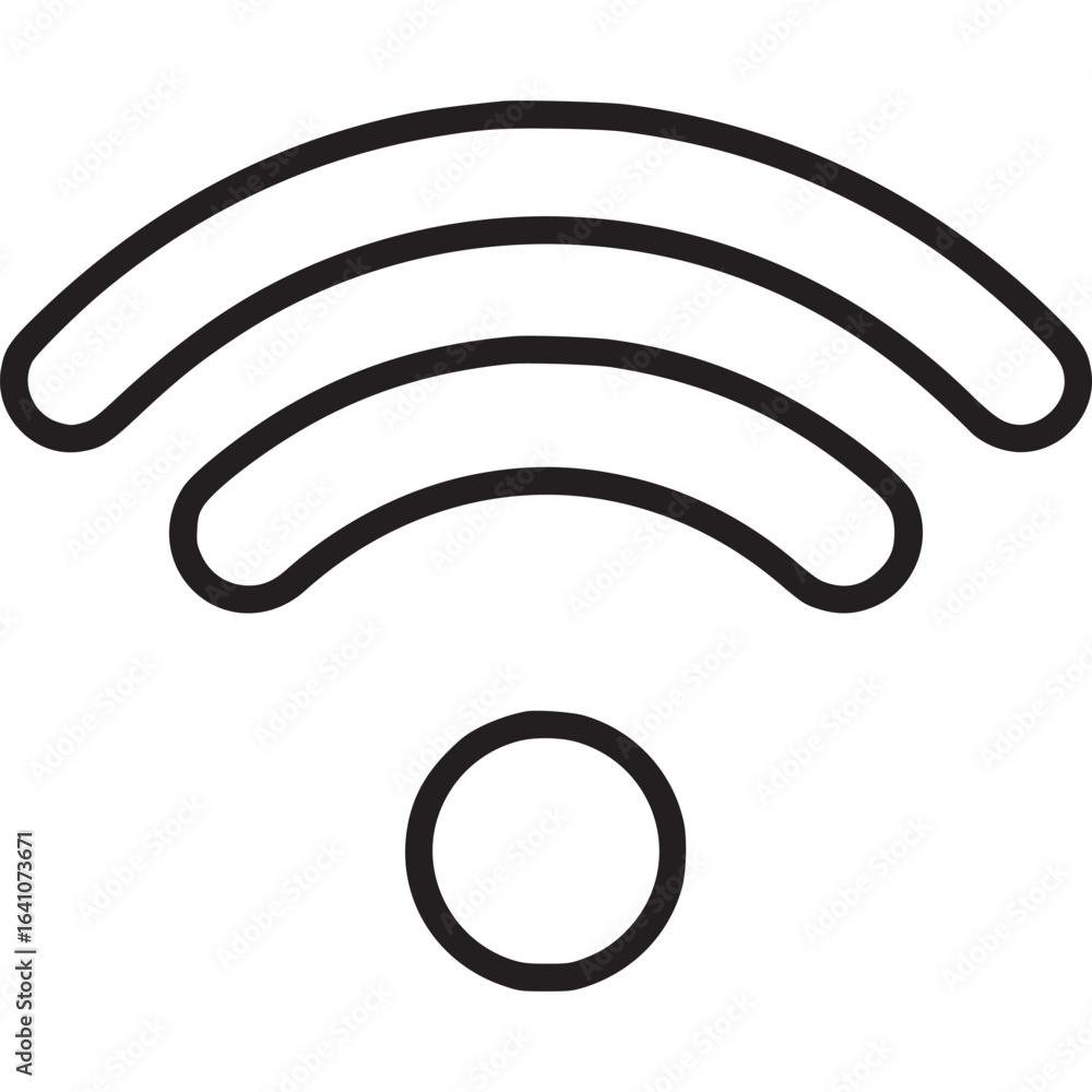 Poster illustration of a wifi signal icon, representing wireless internet connectivity and network access, 