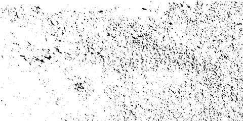 Distress urban overlay spotted concrete grain surface grainy noise rust wall grunge black splatter and white background. damaged chalk crack rough ink wall texture.	