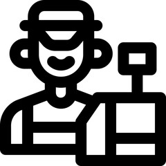 cashier line icon. Clean and minimalist vector icon for websites, mobile apps, presentations, and logos. Fully scalable and customizable for any project.