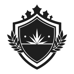 Obraz premium Rustic Crest vector clean black silhouette design white background