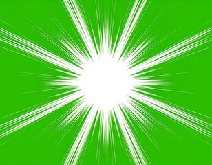 Obraz premium Bright green background with radiating white lines