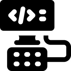 coding glyph icon. Strong and solid vector icon for websites, mobile interfaces, presentations, and visual branding. High quality and easy to edit.