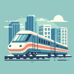 flat illustration of train