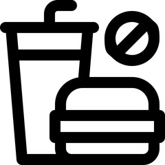 no junk food line icon. Clean and minimalist vector icon for websites, mobile apps, presentations, and logos. Fully scalable and customizable for any project.