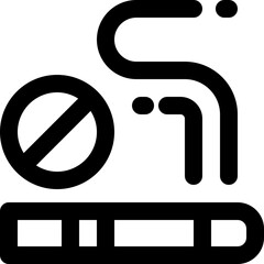 no smoking line icon. Clean and minimalist vector icon for websites, mobile apps, presentations, and logos. Fully scalable and customizable for any project.