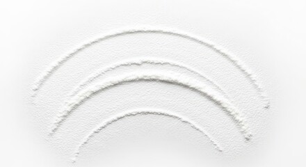 Minimalist White Powder Curves on Clean Surface Creative Texture Background Image Perfect for Food and Baking Concepts with Copy Space