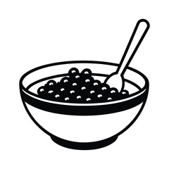 breakfast clipart of bowl of oatmeal topped