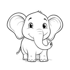 Fototapeta premium Cute Cartoon Elephant