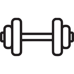Dumbbell icon isolated on white background, a simple line drawing of a weight, representing fitness, gym, and exercise, perfect for sport and training designs, a clean and minimal vector illustration
