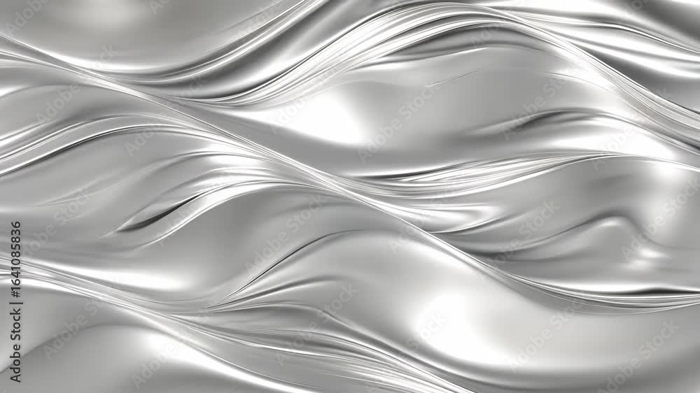 Poster abstract rippled silver metal surface for background textures and modern designs. smooth flowing met