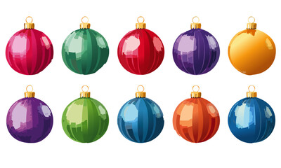 set of christmas balls isolated vector graphic design illustration