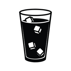 drinks clipart of glass of iced coffee with ice 