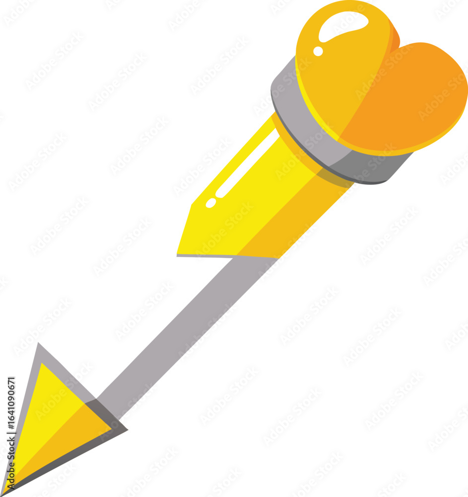 Poster light party alternative yellow heart arrow game icon...