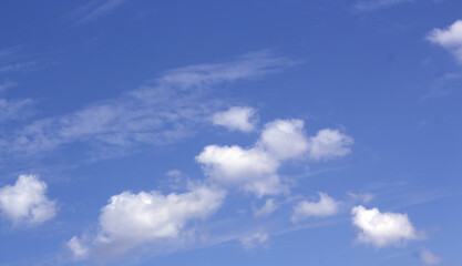 Clear sky with white clouds