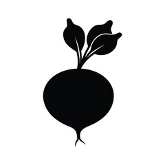 silhouette illustration turnip with leaves 