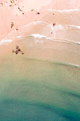 An abstract and minimalist background of a serene and calm tropical beach tranquility concept