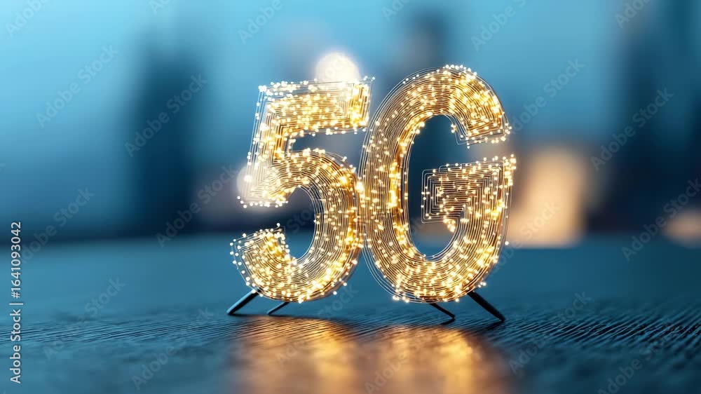 Poster 5g technology network communication glowing digital futuristic innovation wireless internet speed da