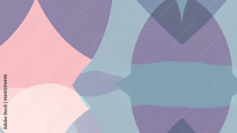 Poster abstract pastel shapes blend dynamically creating a soothing, modern visual flow