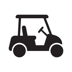 Fototapeta premium Golf Cart Silhouette Icon Vector Illustration Isolated on White Background