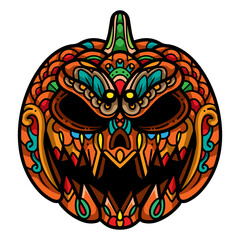 Colorful pumpkin  mandala arts isolated on white background
