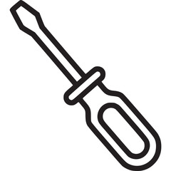 Illustration of a screwdriver isolated on white background, a versatile tool used for tightening and loosening screws, commonly employed in various repair and construction tasks