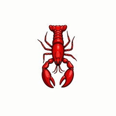 A Vibrantly Colored Lobster Illustration Showcasing Detailed Features and Realistic Textures of This Marine Crustacean