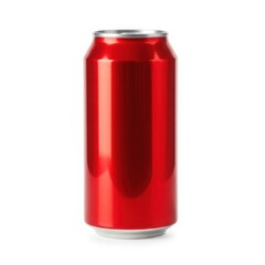 Shiny red soda can isolated on a white background