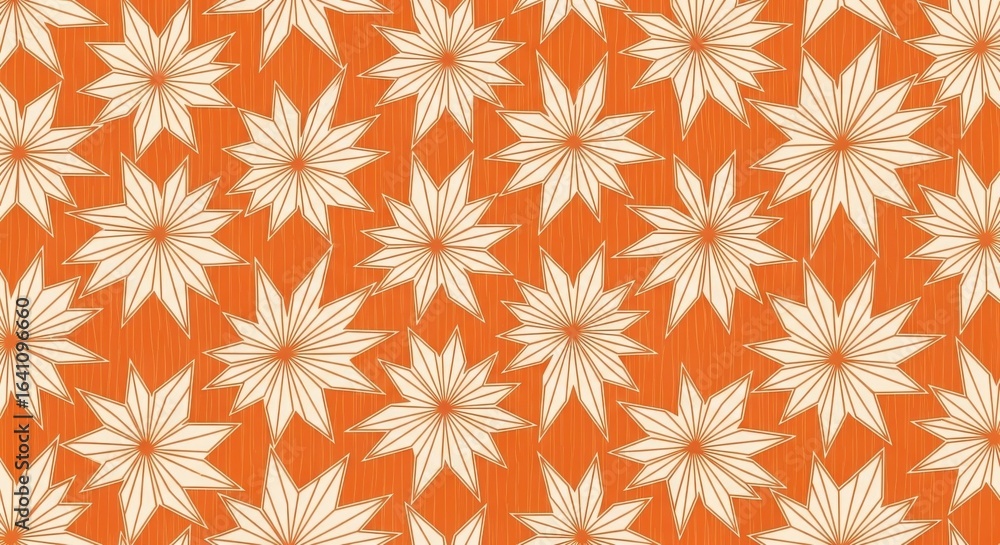 Aufkleber modern starburst pattern on orange background creates dynamic backdrop