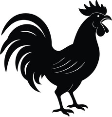 Rooster Vector Silhouette Art Icon