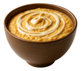 Flaky paratha bread with visible layers, served on a simple metal tray.