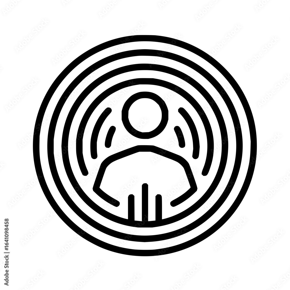 Poster person signal vector icon for communication connection and social networking concept design graphic 