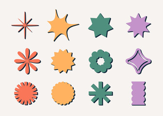 Retro Abstract Vector Shapes Geometric Elements