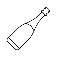 outline champagne bottle with popping cork 