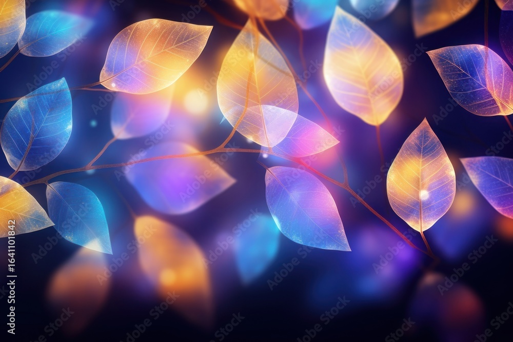 Poster pattern bokeh effect background light leaf backgrounds.