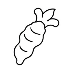 outline ginger root on a white background 