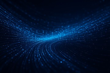 Abstract digital network design with glowing blue particles.