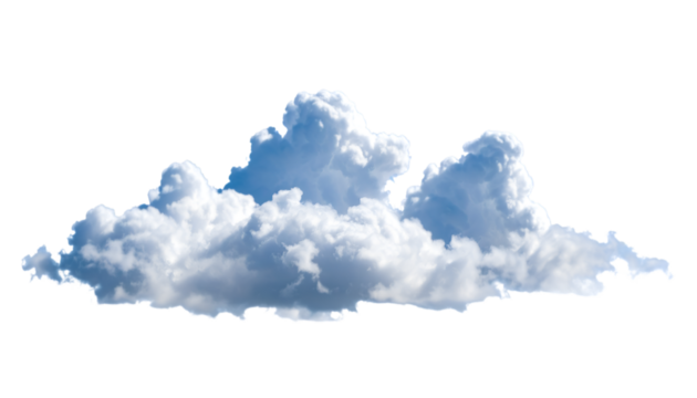 Cloud Formation: A serene and isolated view of a cloud formation floating serenely in the clear sky.