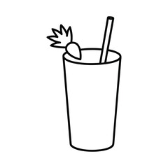 outline glass of tomato juice with celery stick 