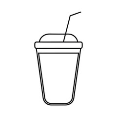 outline smoothie in a glass jar with straw