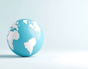 Light blue globe on a light blue background