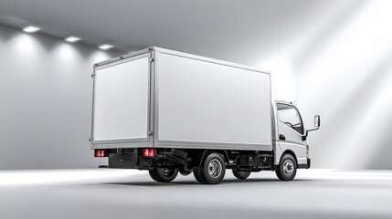 White Delivery Truck Mockup: Clean, Modern Box Truck for Transport and Logistics Advertising