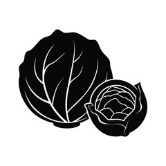silhouette illustration lettuce head 