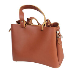 Elegant Brown ladies handbag - leather purse with top handle – versatile fashion accessory,...