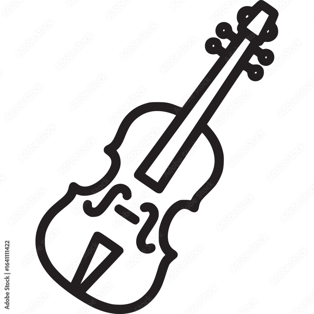 Poster illustration of a violin isolated on white background, a classical string instrument used in orchest