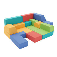 Obraz premium Soft Play Blocks: Colorful Foam Building Set for Kids