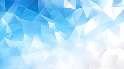 Abstract polygonal background of light blue and white triangles
