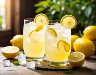 lemonade with lemon and mint
