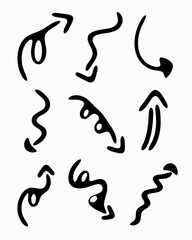 Unique Style Arrow Organic Shape Line Combination