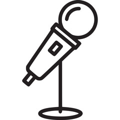 Microphone icon vector illustration isolated on white background for audio, sound, voice, music, speech, talk, podcast, recording, studio, stage, or performance