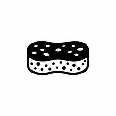 Black and White Sponge Icon Isolated on White Background Cleaning Concept